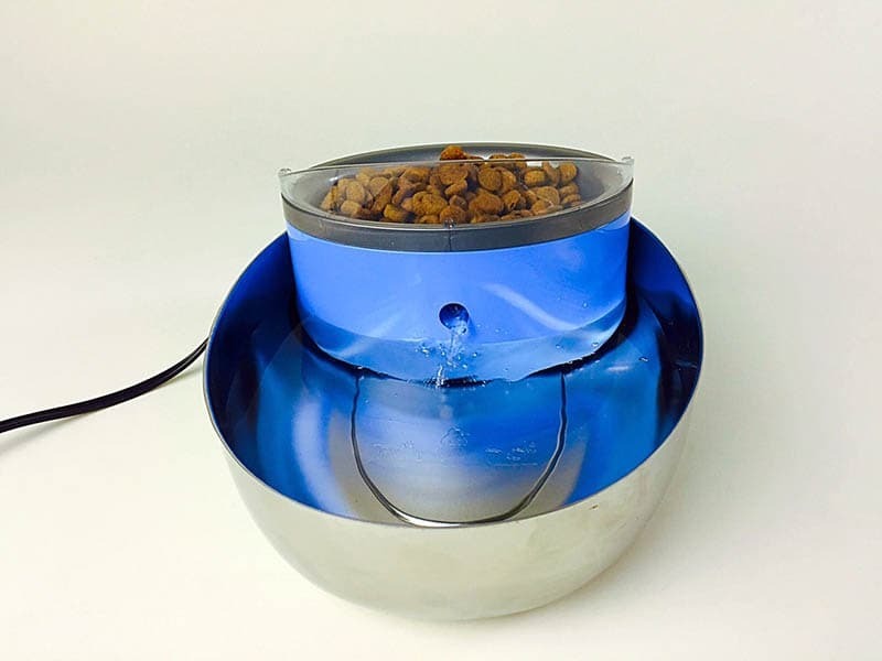 Pioneer Pet Stainless Steel and Plastic Water Food Bowl Drinking Fountain