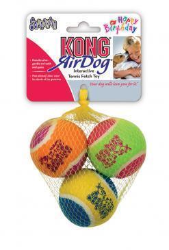 3 x KONG Airdog Squeaker Birthday Balls 3-Pack