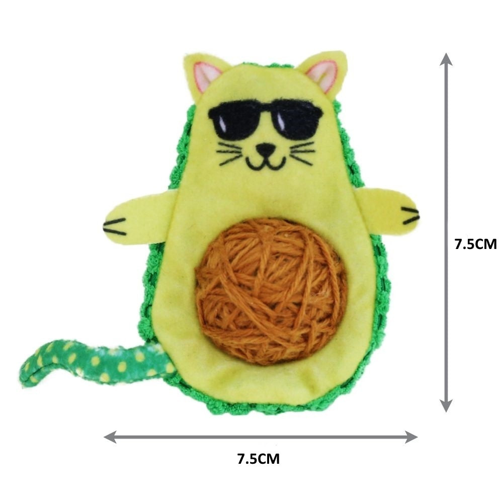 3 x KONG Wrangler AvoCATo Crinkle Textured Cat Toy