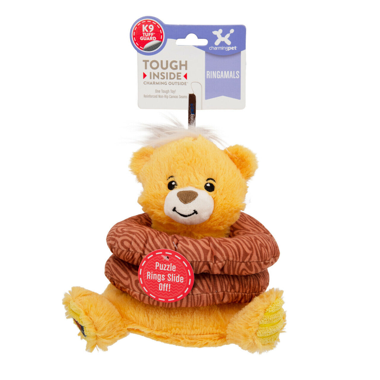 Charming Pet Ringamals Plush Puzzle Dog Toy - Bear