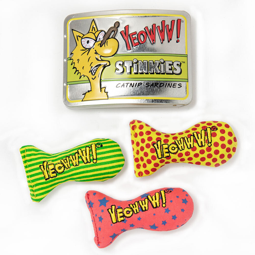 Yeowww! Cat Toys with Pure American Catnip - Tin of 3 Stinkies