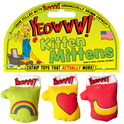 Yeowww Kitten Mittens Christmas Holiday Catnip Toys 3-pack 