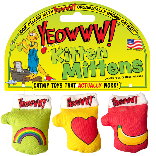 Yeowww Kitten Mittens Christmas Holiday Catnip Toys 3-pack 