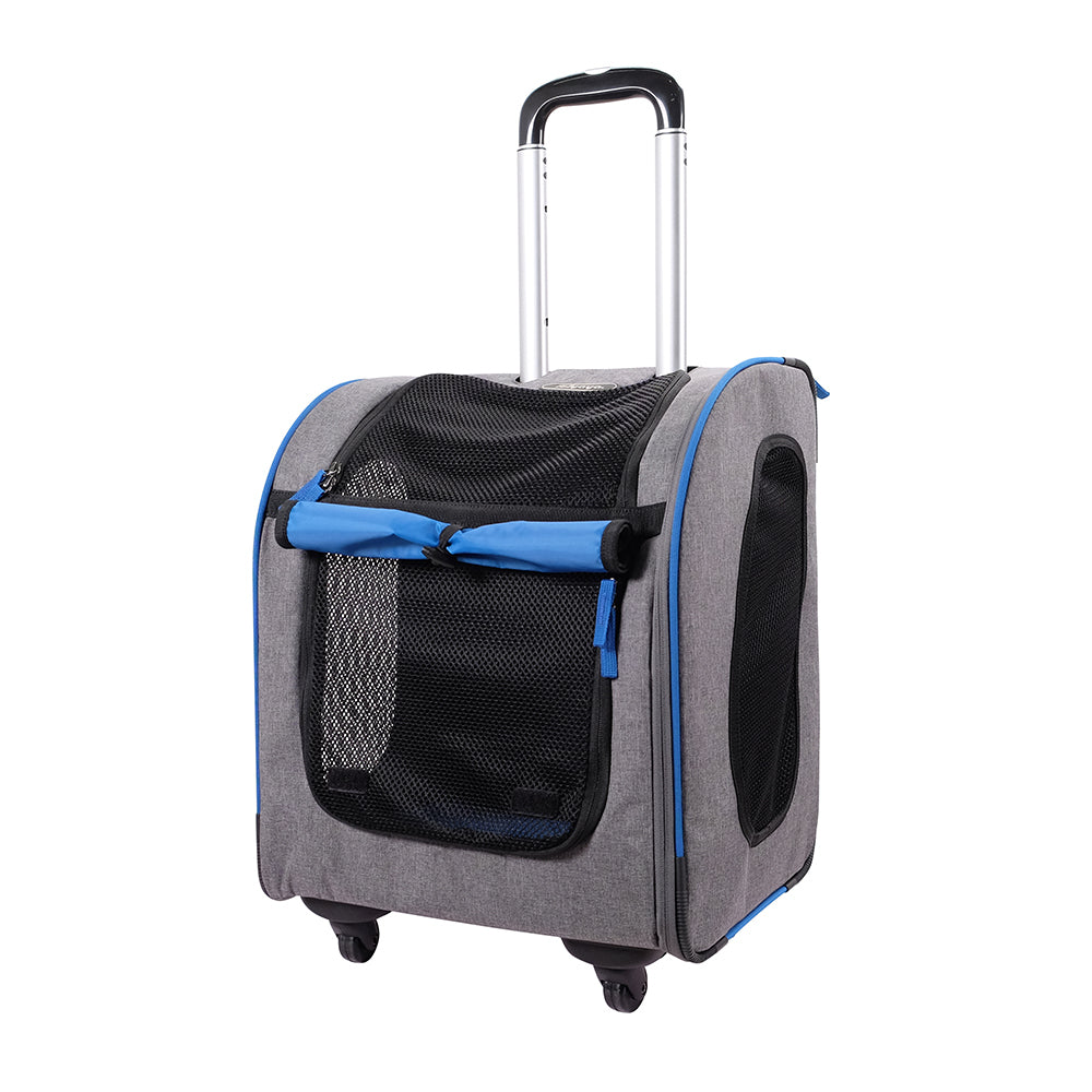 Ibiyaya New Liso Backpack Parallel Transport Pet Trolley - Slate/Sapphire