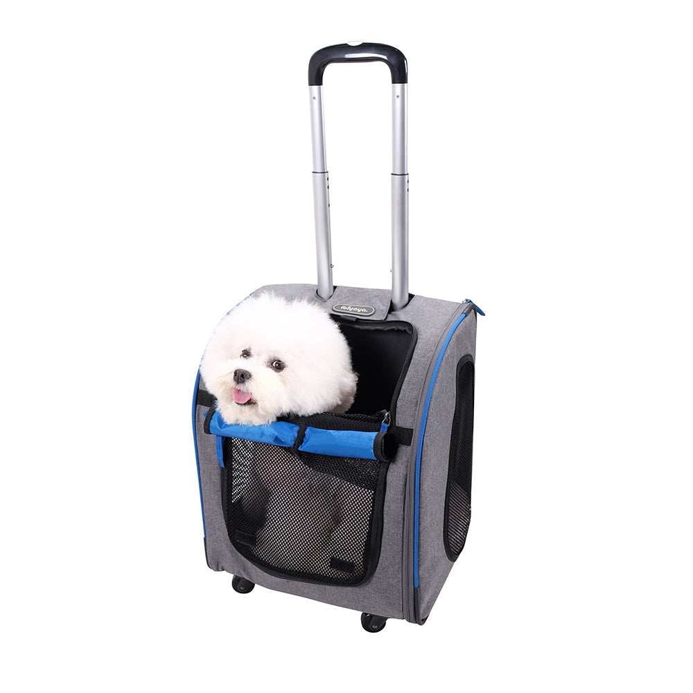 Ibiyaya New Liso Backpack Parallel Transport Pet Trolley - Slate/Sapphire