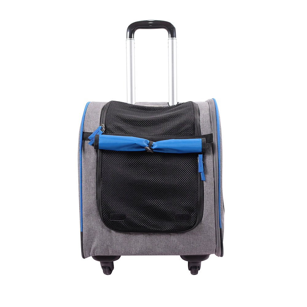 Ibiyaya New Liso Backpack Parallel Transport Pet Trolley - Slate/Sapphire