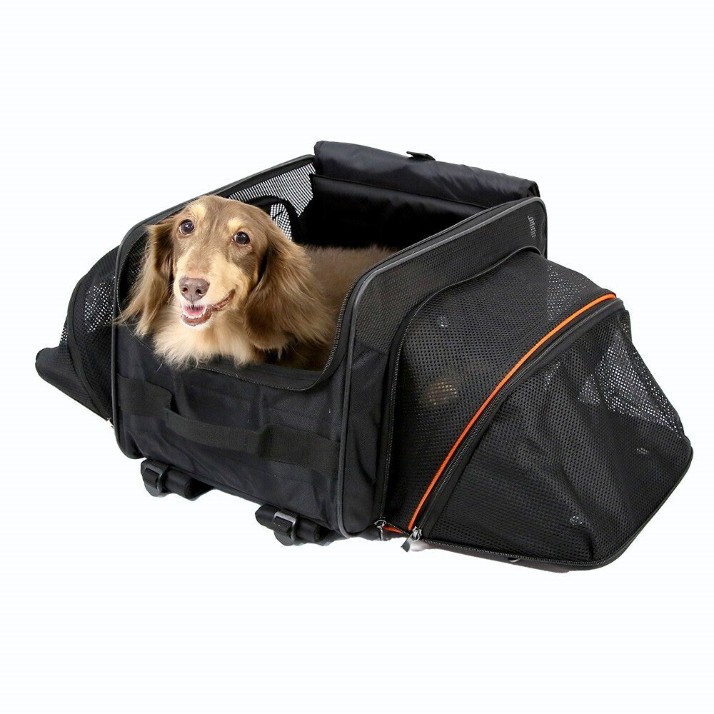 Ibiyaya JetPaw: Expandable Pet Carrier & Backpack - Obsidian/Orange 