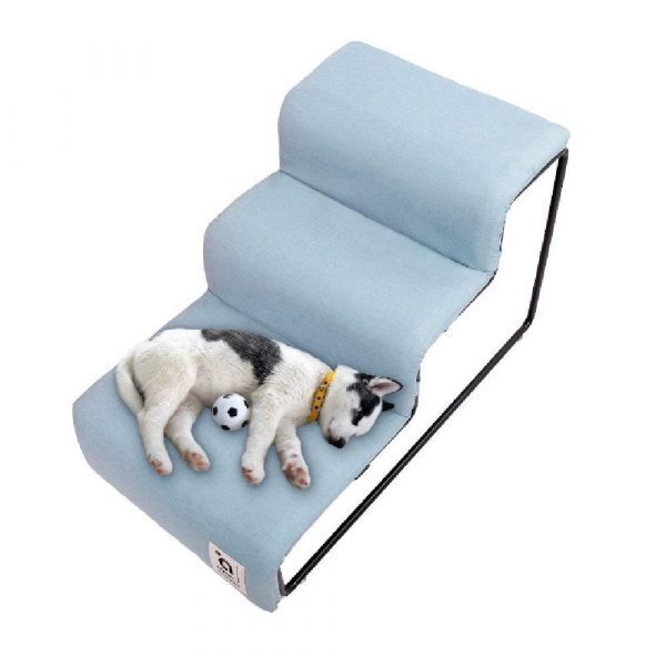 Ibiyaya Everest Practical Pet Stairs for Cats & Dogs - NEW Large Steps - Dusty Blue