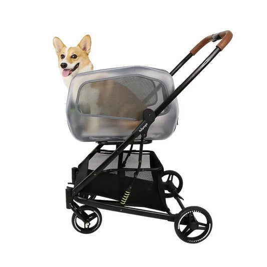 Ibiyaya NeoRider Multi-purpose Detachable Pet Stroller - Silver Mist 