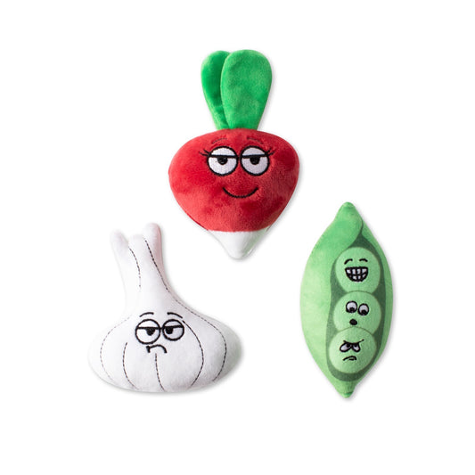 Fringe Studio Veggies Plush Dog Toy - Set of 3 Toys