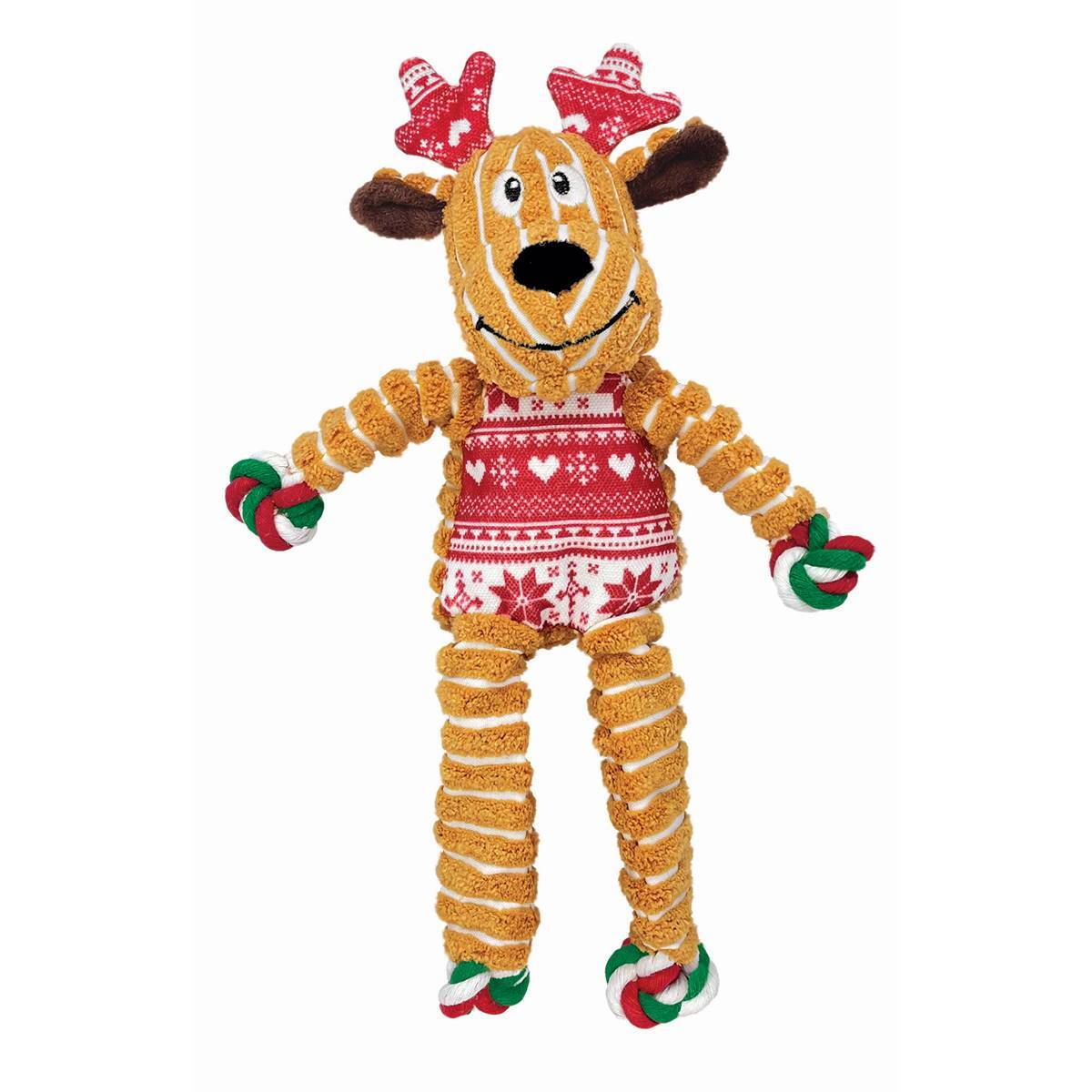 KONG Christmas Holiday Floppy Knots Reindeer Plush Dog Toy