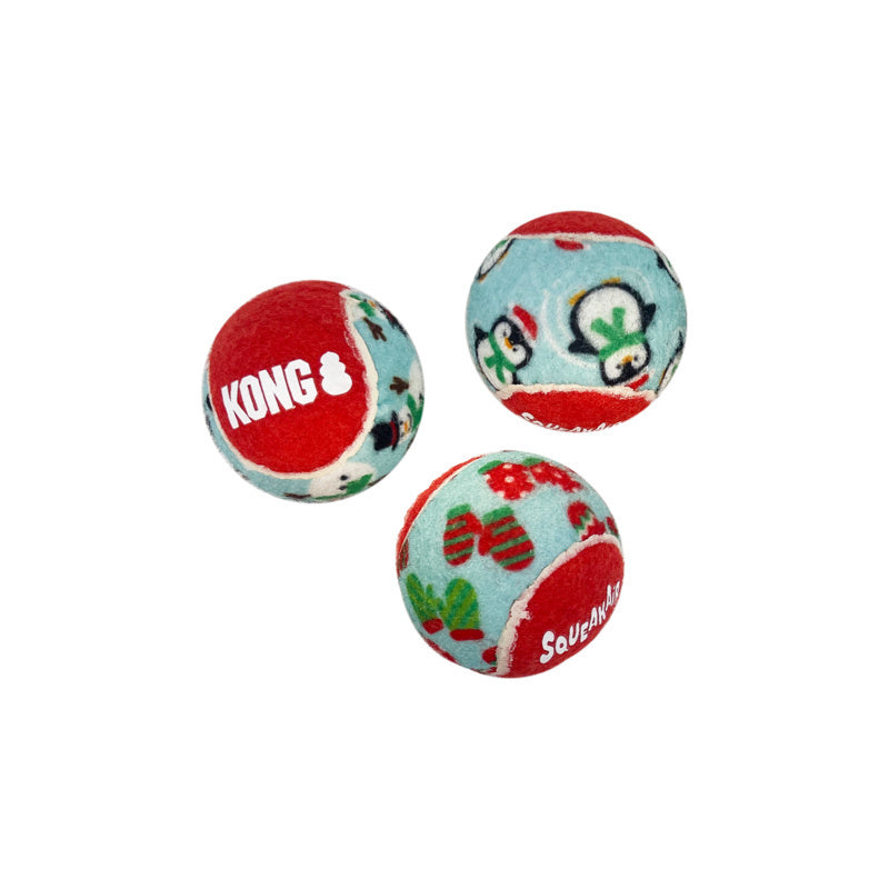 KONG Christmas Holiday SqueakAir Balls for Dogs 2 x 6-pack of Medium Toys