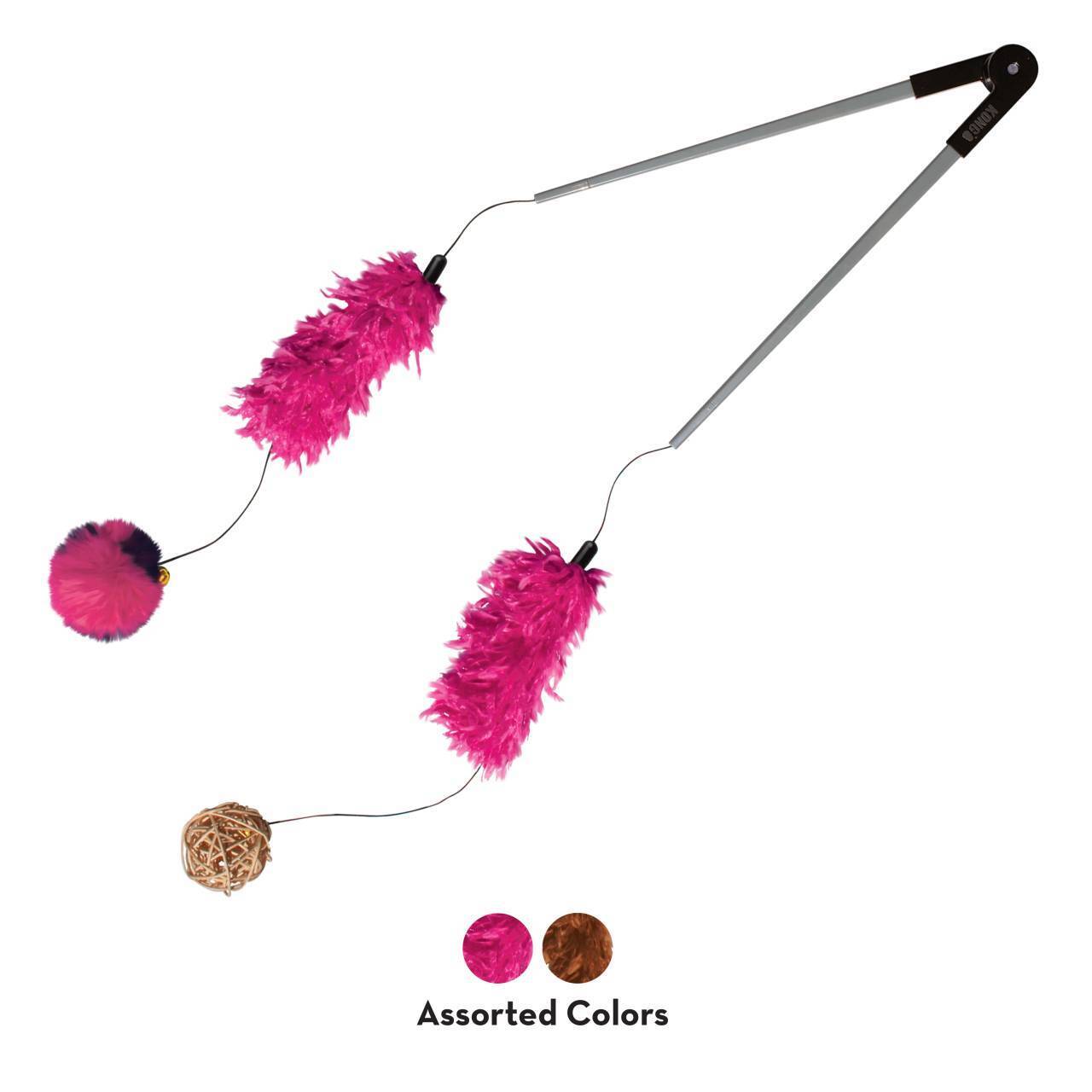 4 x KONG Teaser Tweezerz Cat Wand Toy in Assorted Colours Bulk