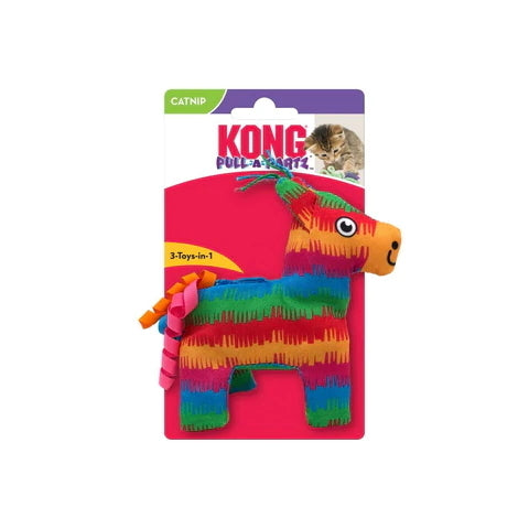 3 x KONG Pull-A-Partz Pinata Interactive Crinkly Cat Toy