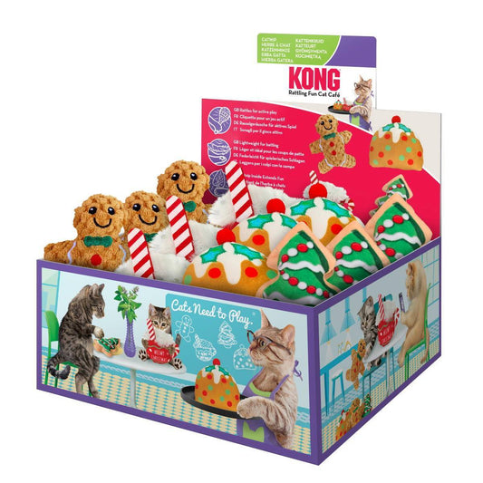 KONG Christmas Holiday Scrattles Caf?? - Gift Display Box with 12 Toys