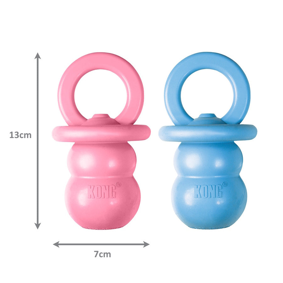 4 x KONG Puppy Binkie Teething Treat Dispensing Dog Toy in Assorted Colours - Medium