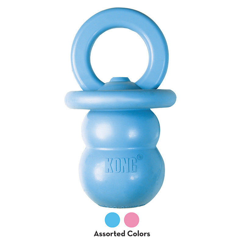 4 x KONG Puppy Binkie Teething Treat Dispensing Dog Toy in Assorted Colours - Medium