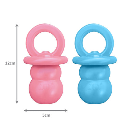 4 x KONG Puppy Binkie Teething Treat Dispensing Dog Toy in Assorted Colours - Medium