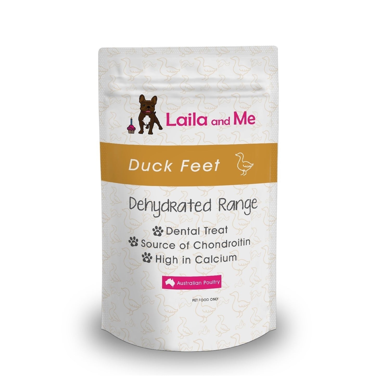 Laila & Me Dehydrated Australian Duck Feet Crunchy Dog Treats - Pack of 12