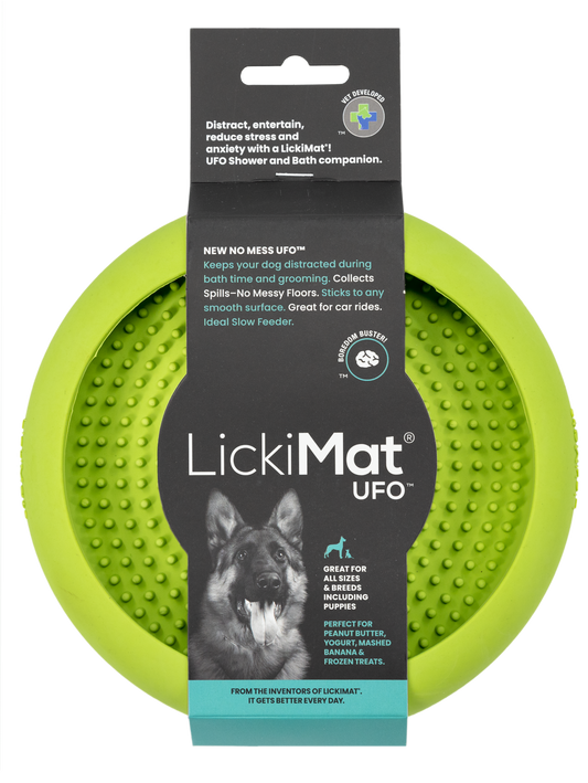 Lickimat UFO Slow Food Anti-Anxiety Licking Dog Bowl - Green