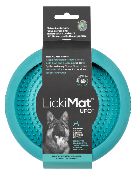 Lickimat UFO Slow Food Anti-Anxiety Licking Dog Bowl - Turquoise