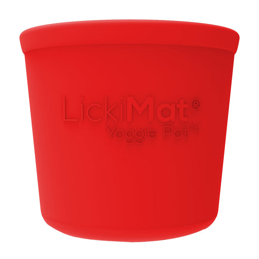 Lickimat Yoggie Pot Slow Feeder Dog Bowl - Red