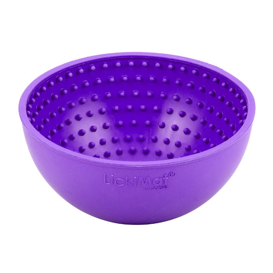 LickiMat Wobble Slow Feeder Boredom Buster Dog Food Bowl - Purple