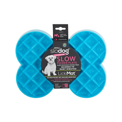 SloDog No Gulp Bone-Shaped Slow Food Bowl for Dogs - Small Black