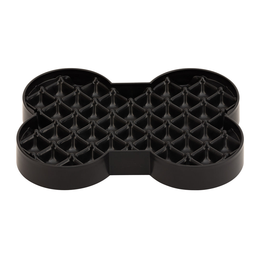 SloDog No Gulp Bone-Shaped Slow Food Bowl for Dogs - Small Black