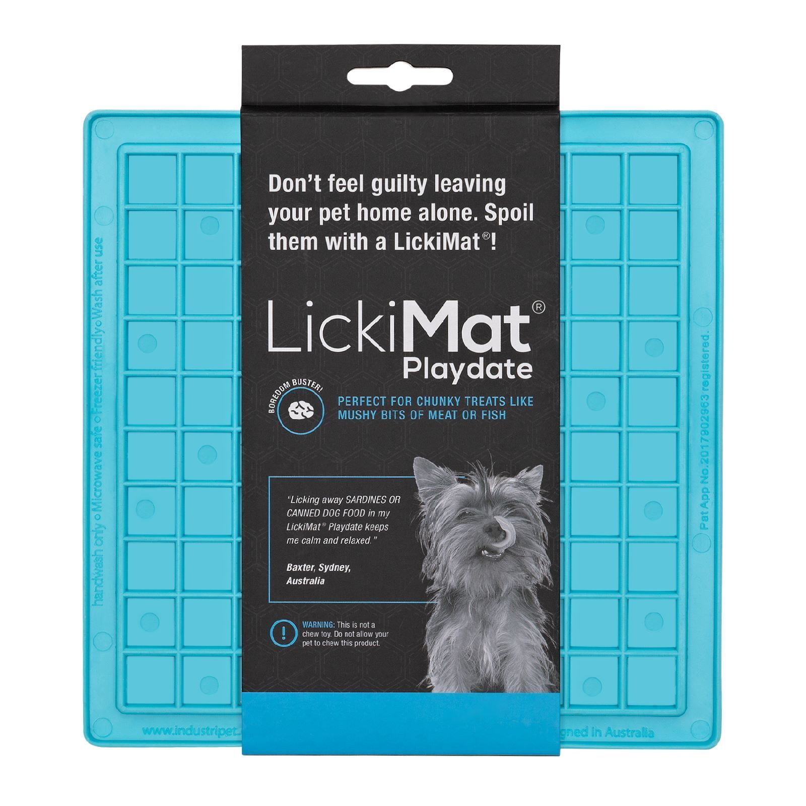 Lickimat Playdate Original Slow Food Licking Mat for Cats & Dogs - Green