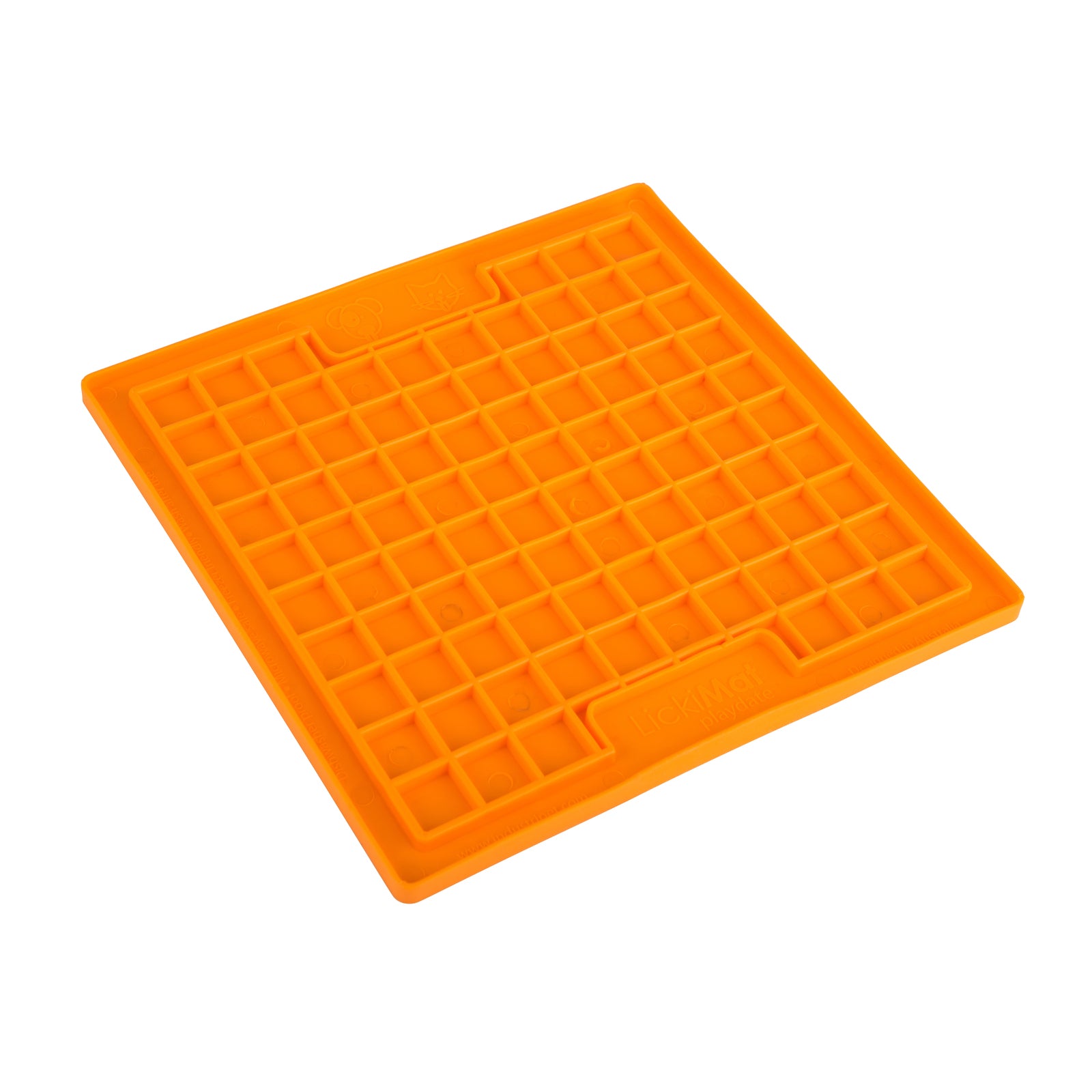 Lickimat Playdate Original Slow Food Licking Mat for Cats & Dogs - Orange