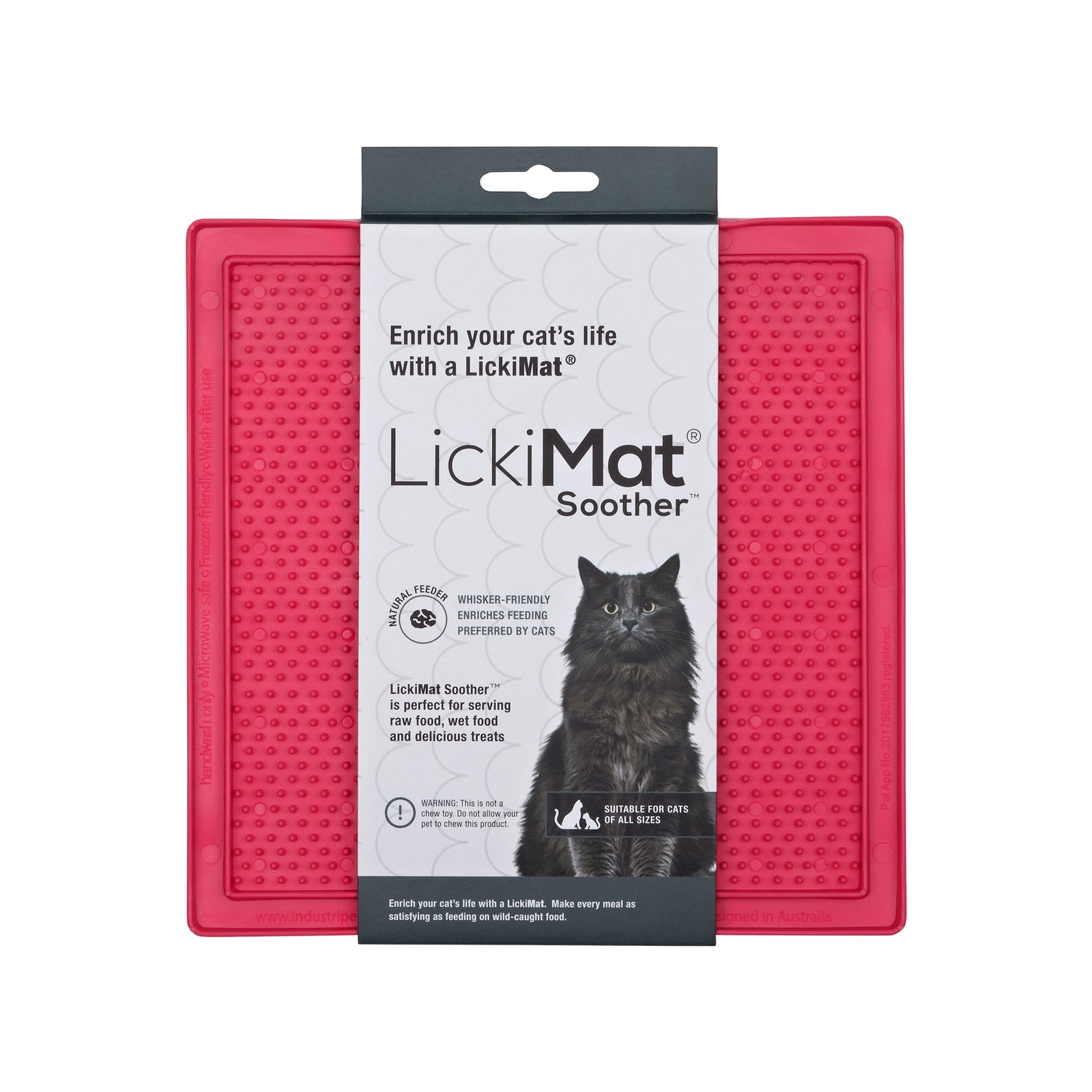 Lickimat Soother Original Slow Food Licking Mat for Cats - Pink