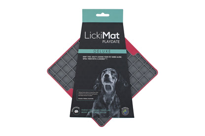 LickiMat Playdate Tuff Slow Food Bowl Anti-Anxiety Mat for Dogs - Red