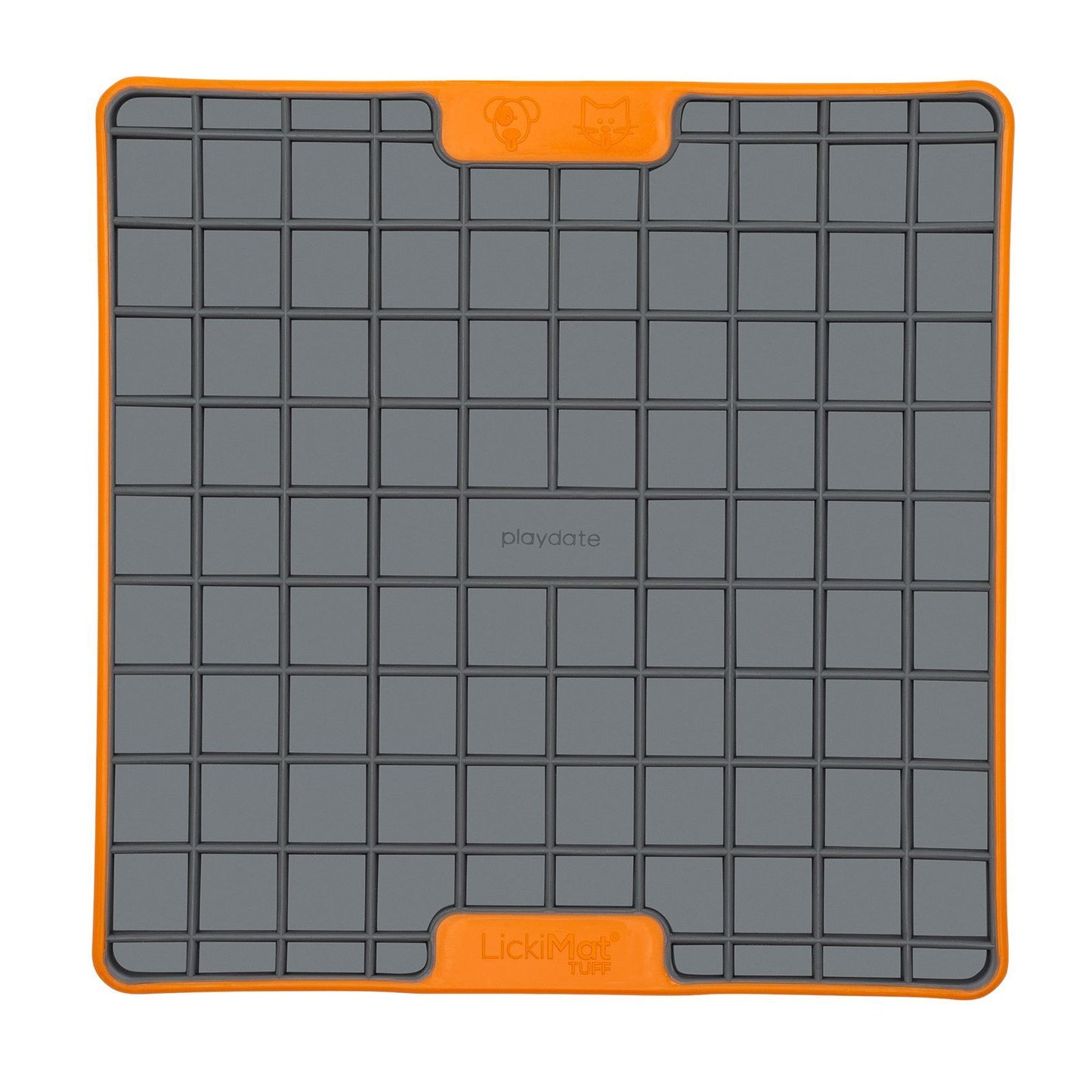 LickiMat Playdate Tuff Slow Food Bowl Anti-Anxiety Mat for Dogs - Orange