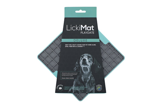 LickiMat Playdate Tuff Slow Food Bowl Anti-Anxiety Mat for Dogs - Blue