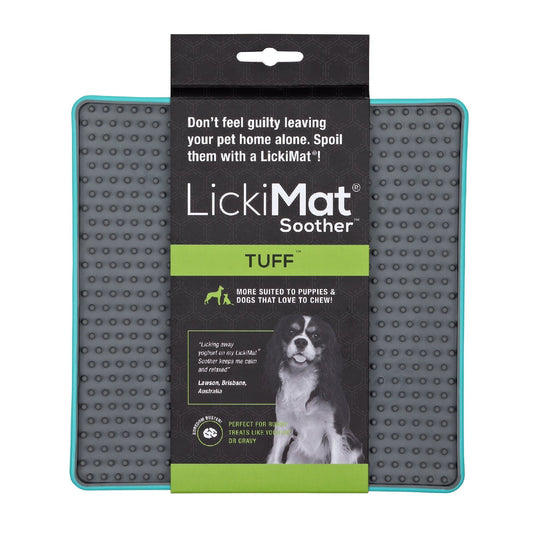 LickiMat Soother Tuff Slow Food Mat Dog Bowl - Blue