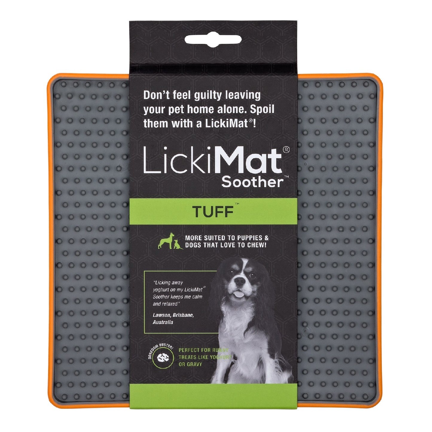 LickiMat Soother Tuff Slow Food Mat Dog Bowl - Orange