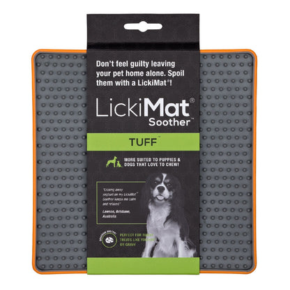 LickiMat Soother Tuff Slow Food Mat Dog Bowl - Orange