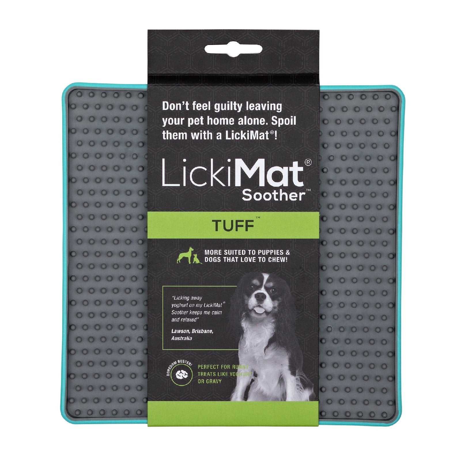 LickiMat Soother Tuff Slow Food Mat Dog Bowl - Green