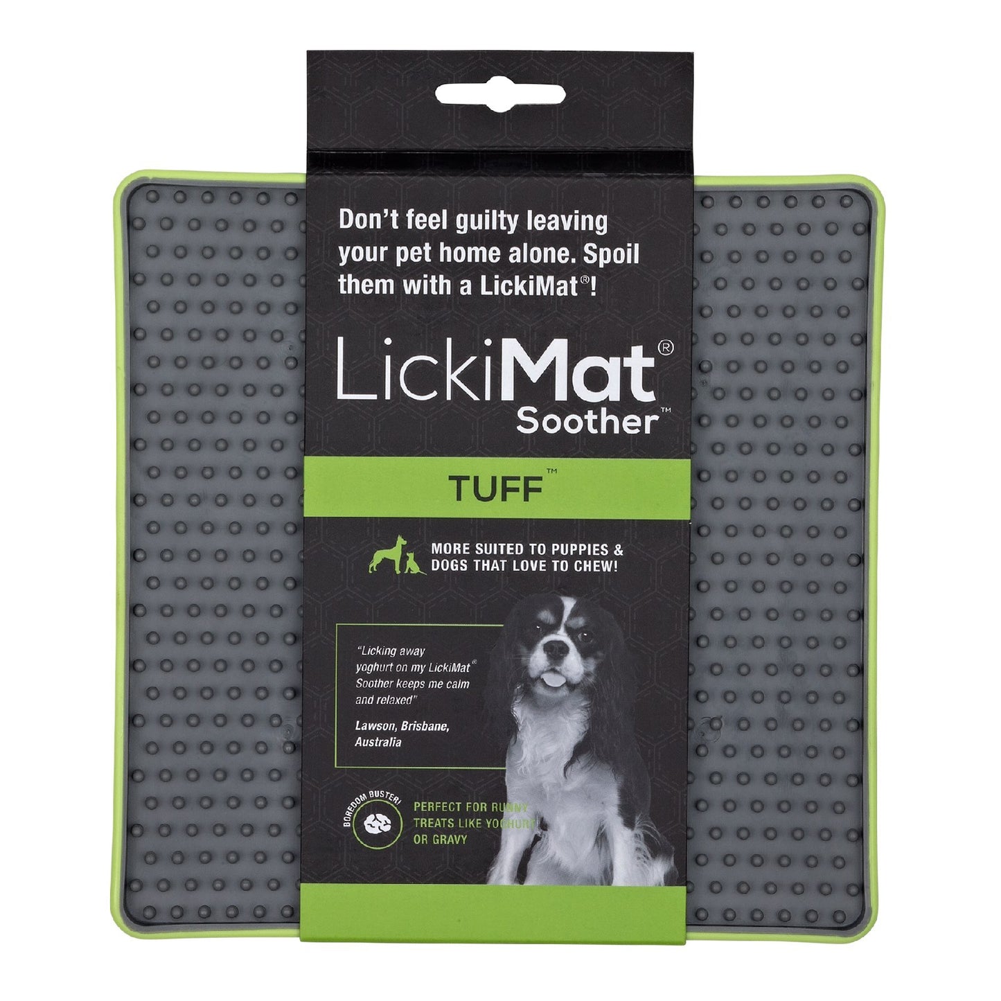 LickiMat Soother Tuff Slow Food Mat Dog Bowl - Green