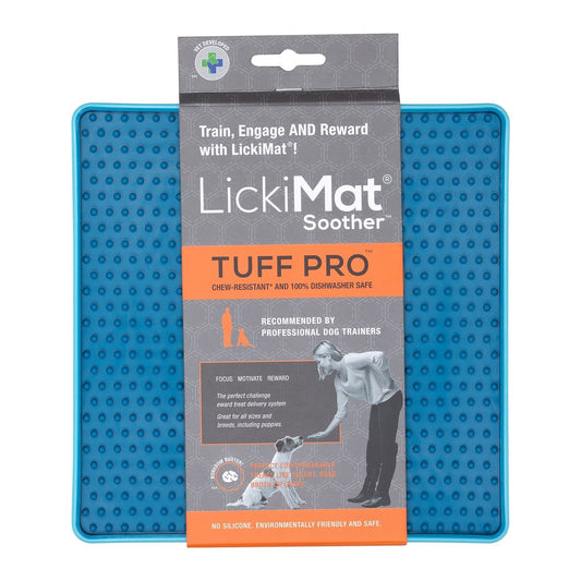 LickiMat Soother PRO Tuff Slow Food Licking Mat for Dogs - Blue