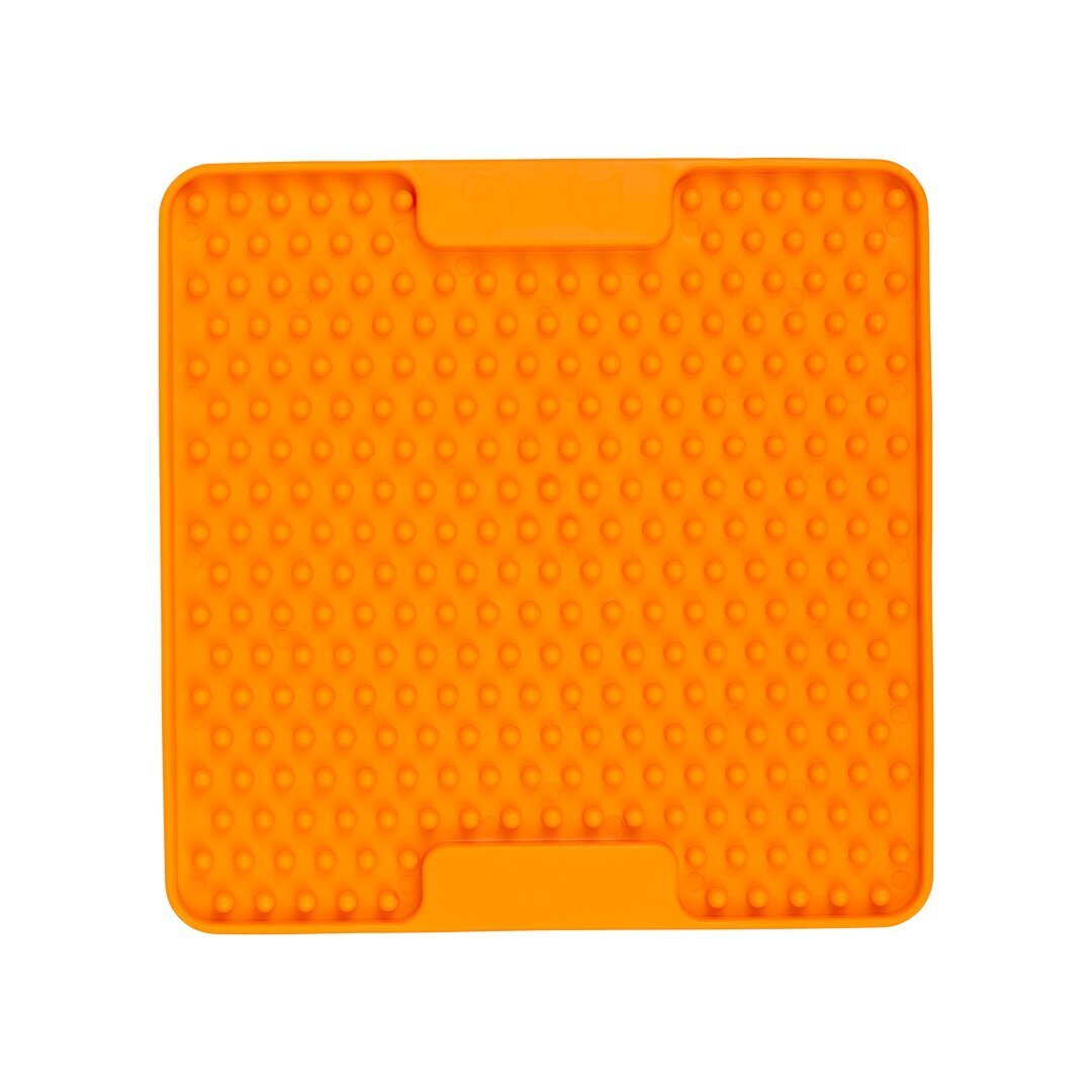 Lickimat Mini Soother Slow Food Bowl Anti-Anxiety Mat for Dogs - Orange