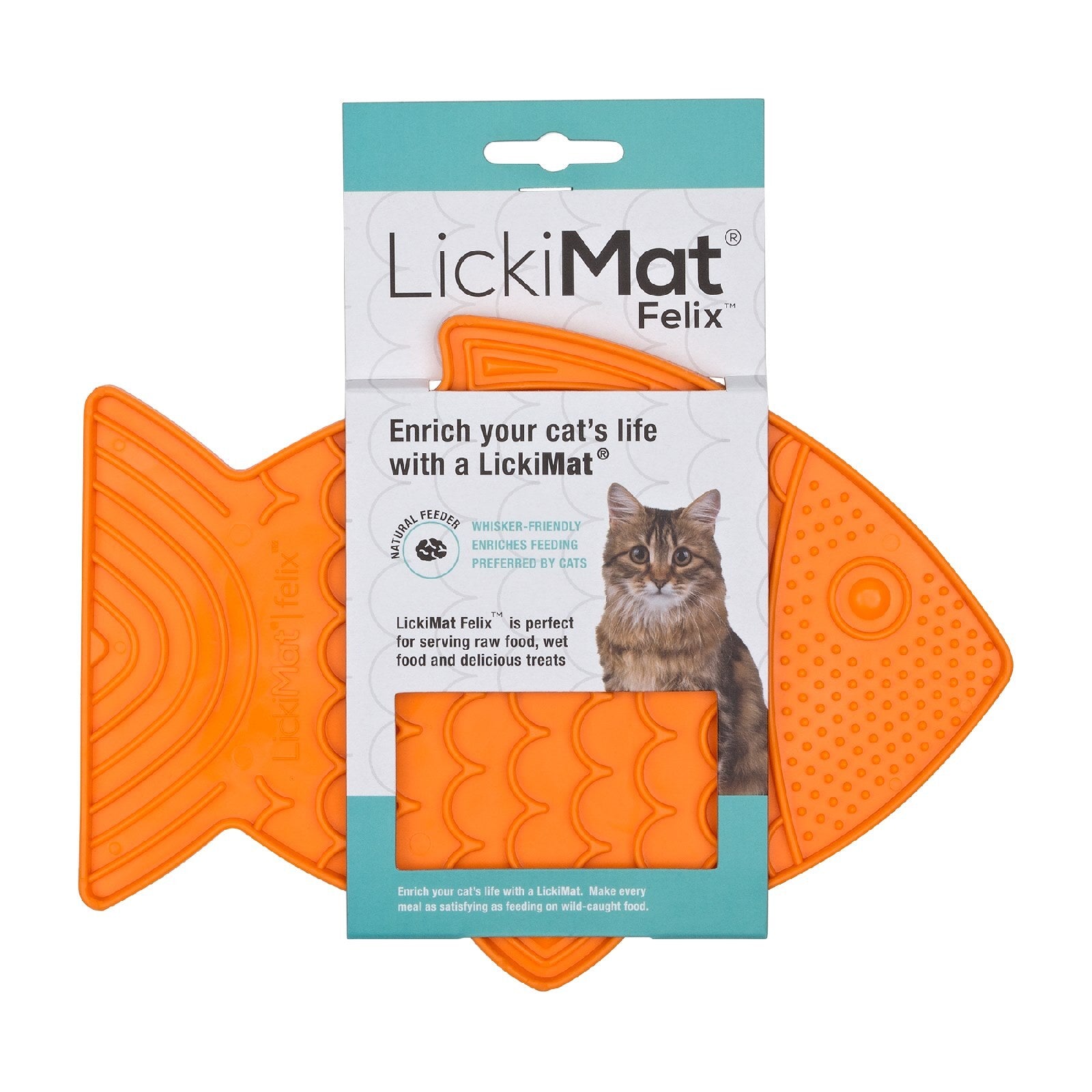 LickiMat Felix Slow Food Bowl for Cats - Orange