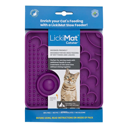 Lickimat Catster Slow Food Bowl Anti-Anxiety Mat for Cats - Turquoise