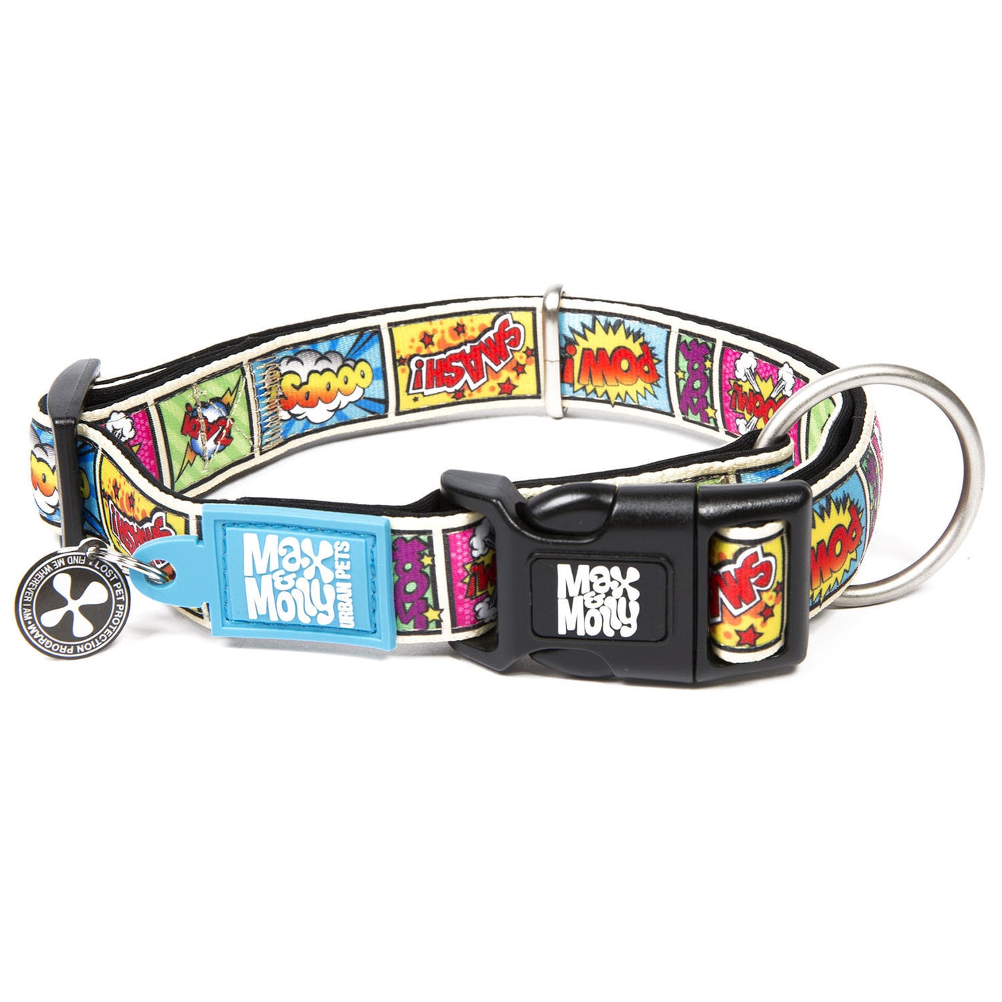 Max & Molly Smart ID Dog Collar - Comic - Medium