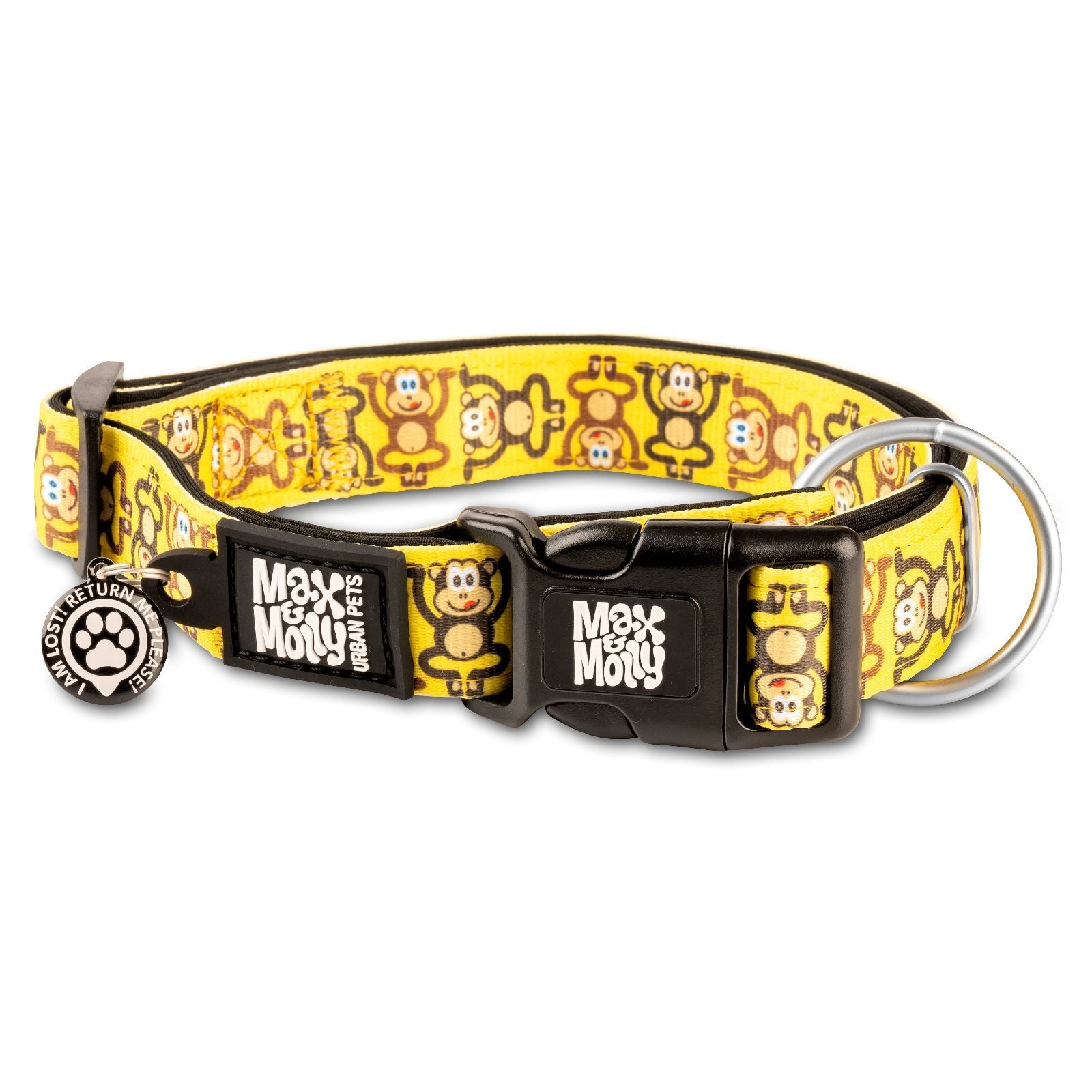 Max & Molly Smart ID Dog Collar - Monkey Maniac - Small