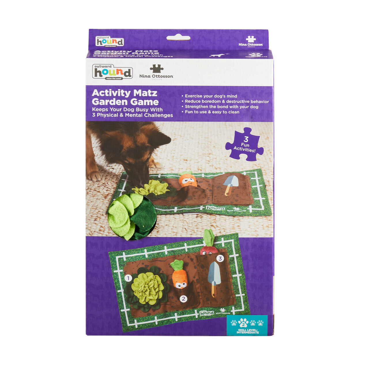 Nina Ottosson Interactive Snuffle Activity Puzzle Mat for Dogs - Garden