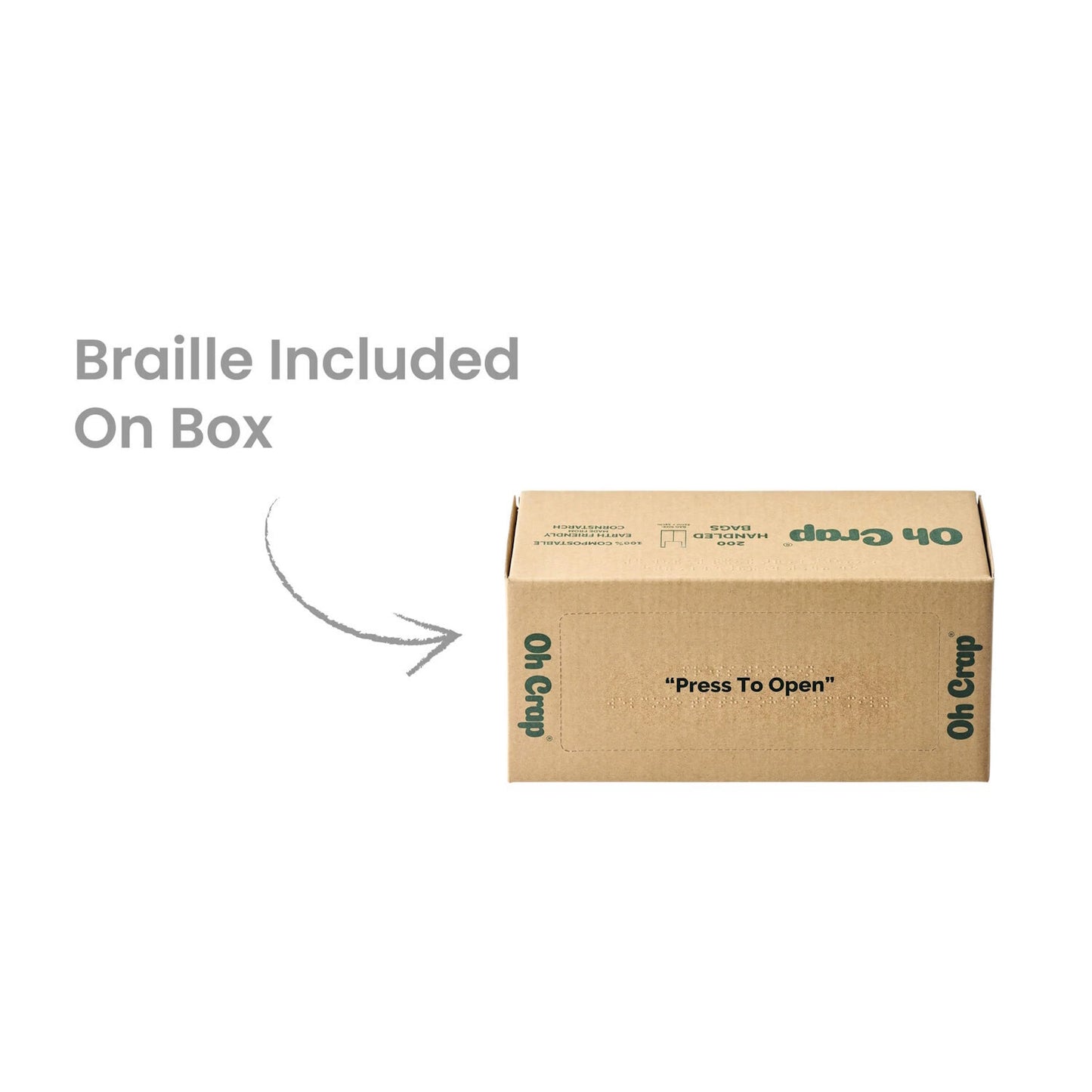 Oh Crap Compostable Dog Poop Bags with Handles - Roll of 200 Bags