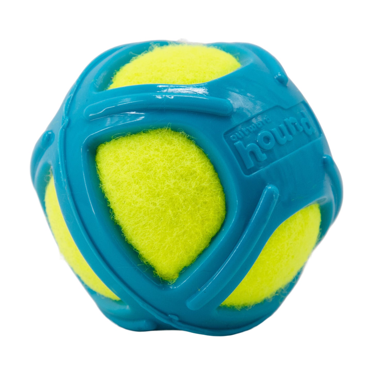 Outward Hound Tennis Max Fetch Dog Ball with Rubber Shell - Blue Medium