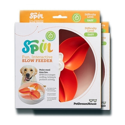 SPIN Interactive Adjustable Slow Feeder Bowl for Cats and Dogs - Flower